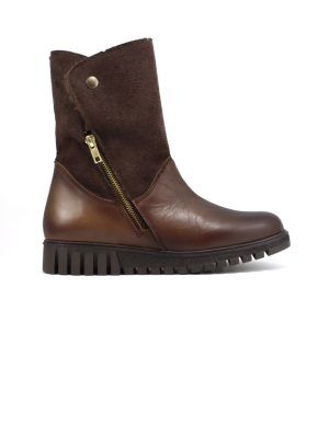 Botas con pelo para mujer marrones calientes invierno