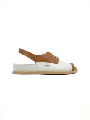 Sandalias barefoot para plantillas con cordones - BELUNA cuero/blanco roto