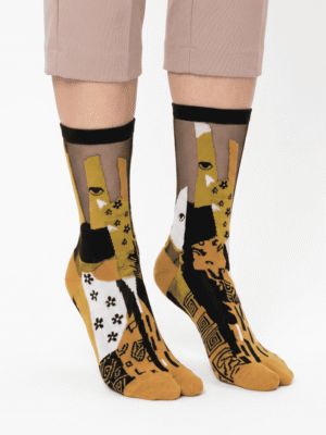 CALCETINES media tabi estampado selva amarillos y negros.