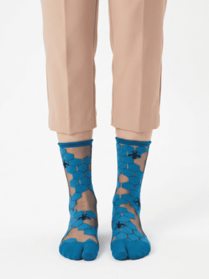 CALCETINES media tabi estampado de panal azul